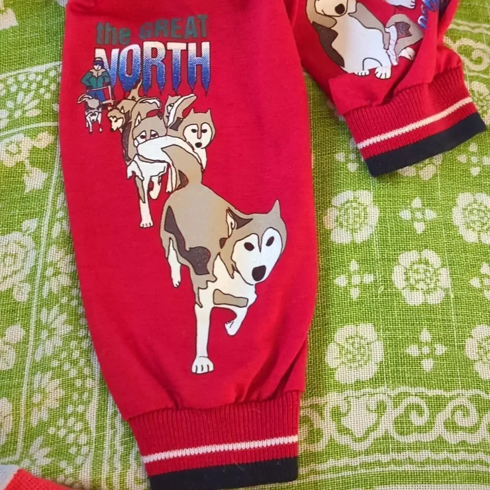 Oshkosh bgosh vintage red Alaskan dog sled‎ Polo top